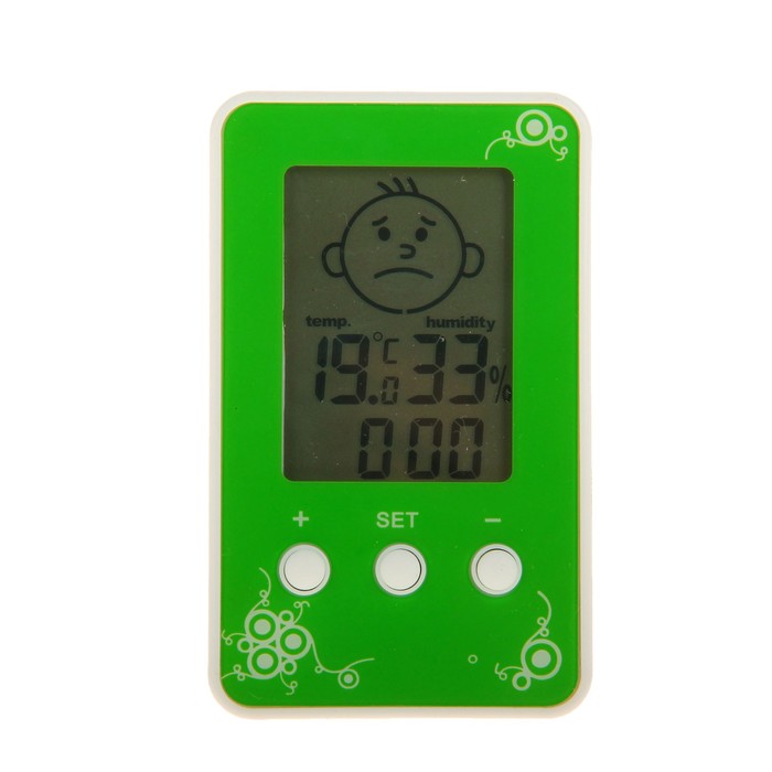 Термометр Luazon LTR-12, электронный, указатель влажности, часы, МИКС - фото 1881736917