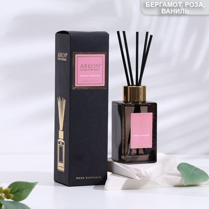 Диффузор ароматический для дома Areon Sticks Premium, 85 мл, "Peony Blossom" - Фото 1