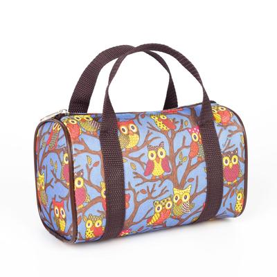 Сумка детская, отдел на молнии, цвет голубой «Совы»