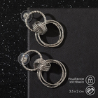 Серьги металл «Чикаго» два кольца, цвет серебро - Фото 2