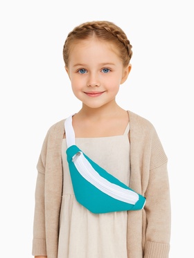 Сумка поясная детская для девочки на молнии, цвет бирюзовый  (артикул 6533788)  большой выбор товаров оптом и в розницу по низким ценам с доставкой