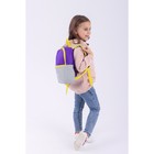 Рюкзак детский на молнии TEXTURA, цвет фиолетовый/серый - Фото 7
