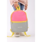 Рюкзак детский на молнии, наружный карман, цвет розовый/серый - Фото 8