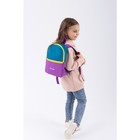Рюкзак детский на молнии, наружный карман, цвет фиолетовый/синий - Фото 7