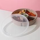 Менажница с крышкой IDEA, 5 секций, пластик, бежевый - Фото 2