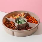 Менажница с крышкой IDEA, 5 секций, пластик, цвет капучино - Фото 3