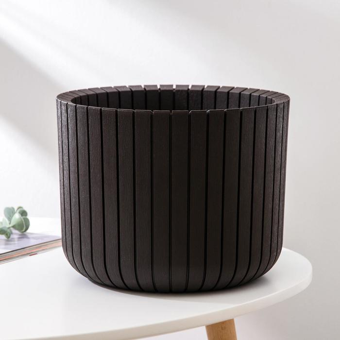Кашпо для цветов «Шато», 8 л, цвет коричневый ротанг - Фото 1
