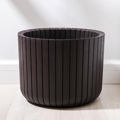 Кашпо для цветов «Шато», 23.5 л, d=38 см, h=29 см, пластиковое, коричневое