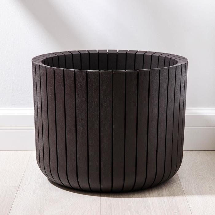 Кашпо для цветов «Шато», 23.5 л, d=38 см, h=29 см, пластиковое, коричневое - Фото 1