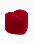 Футляр под серьги, кольцо «Сердце», бархатный, 5.2×4.6 см, бордовый - Фото 4