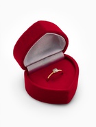 Футляр под серьги, кольцо «Сердце», бархатный, 5.2×4.6 см, бордовый - Фото 3