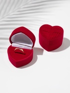 Футляр под серьги, кольцо «Сердце», бархатный, 5.2×4.6 см, бордовый - Фото 8