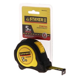 

Рулетка STAYER "MASTER" Autolock, обрезиненный корпус, 5мх19мм