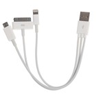 Кабель 3 в 1 Luazon, microUSB/Lightning/iPhone 30-pin - USB, 1 А, 0.2 м, белый - Фото 6