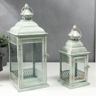 Подсвечник металл "Сказка Махараджи" набор 2 шт 27х11х11 38х15х15 см - фото 21220578