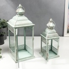 Подсвечник металл "Сказка Махараджи" набор 2 шт 27х11х11 38х15х15 см - фото 21220579