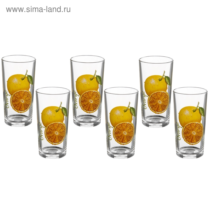 Набор стаканов 230 мл «Апельсин», 6 шт, рисунок МИКС - Фото 1