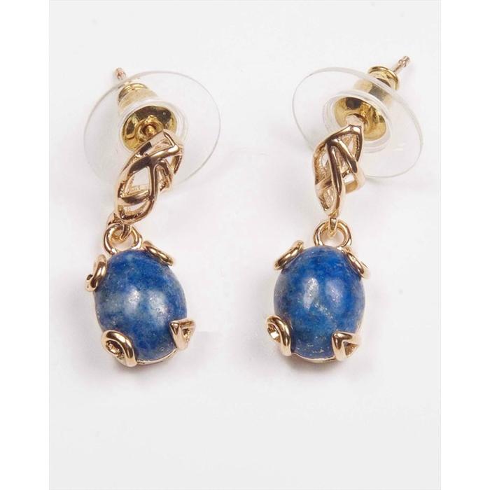 Серьги с лазуритом "Лагуна", позолота с родированием - Фото 1