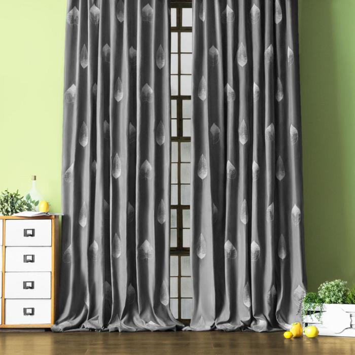 Комплект штор «Элис», размер 2х145х270 см, цвет тёмно-серый
