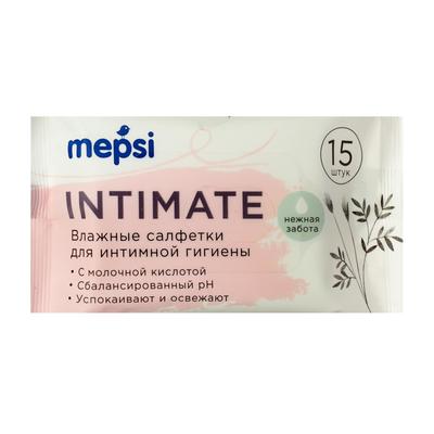 Влажные салфетки "MEPSI" для интимной гигиены, 15 шт.
