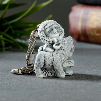 Брелок для ключей на кольце «Девочка с олененком», 4 см