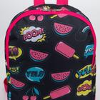 Рюкзак детский на молнии, цвет чёрный/розовый - фото 6392279