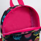 Рюкзак детский на молнии, цвет чёрный/розовый - фото 6392280