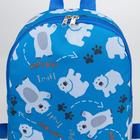 Рюкзак детский на молнии, цвет голубой - фото 6392287