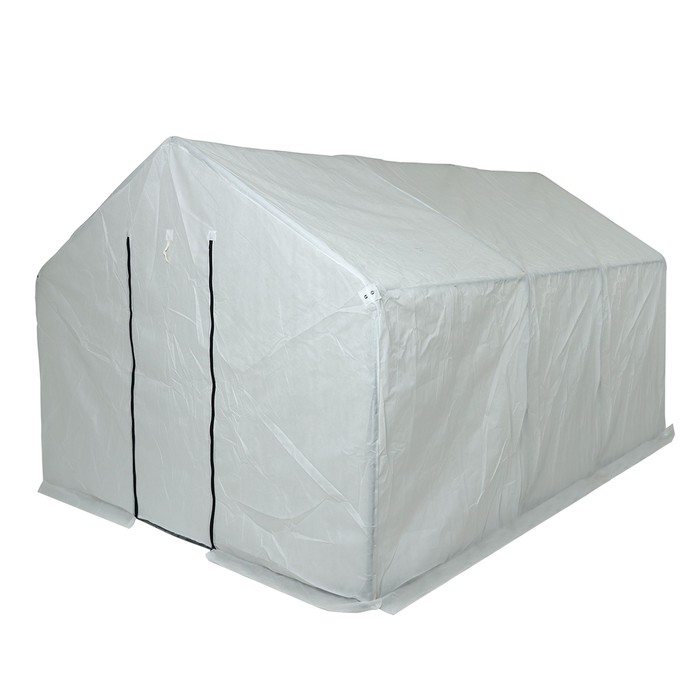 Теплица, 3.7×2.45×2.1 м, оцинкованный металл, профиль d=25 мм, чехол из спанбонда 90 г/м² - Фото 1