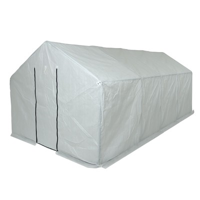 Теплица, 4.9×2.45×2.1 м, оцинкованный металл, профиль d=25 мм, чехол из спанбонда 90 г/м²