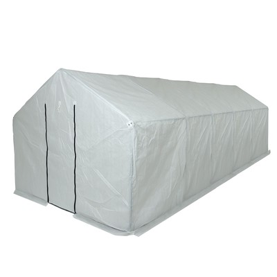 Теплица, 6.1×2.45×2.1 м, оцинкованный металл, профиль d=25 мм, чехол из спанбонда 90 г/м²