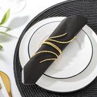 Кольцо для салфетки «Нити», 4.5×5 см, углеродистая сталь, золотистое - Фото 2