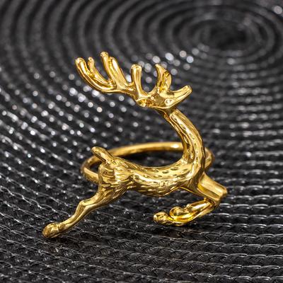 Кольцо для салфетки «Олень», 4,5×6 см, цвет золотой