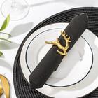 Кольцо для салфетки «Олень», 4.5×6 см, углеродистая сталь, золотистое - Фото 2