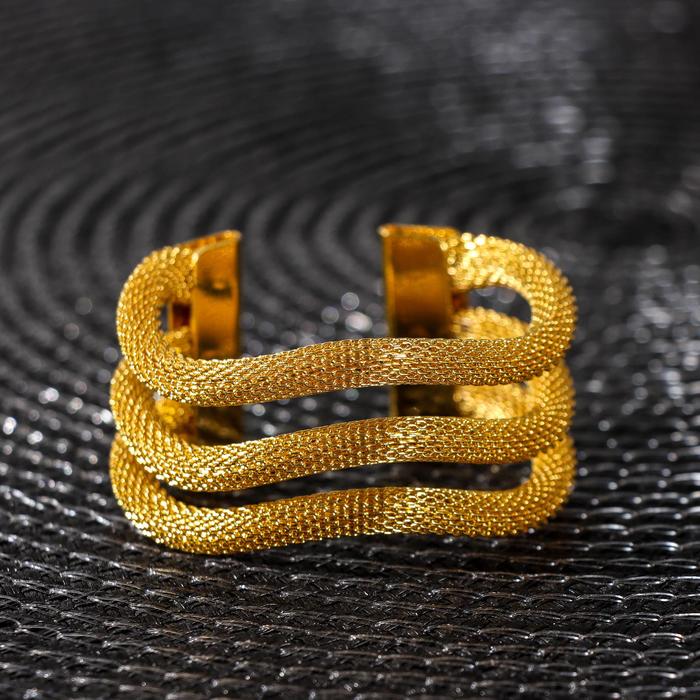 Кольцо для салфетки «Трипл», 5×4,5×2,5 см, цвет золотой - Фото 1