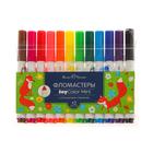 Фломастеры с утолщённым стержнем 12 цветов Joycolor Mini, в пластиковом кармане, МИКС - фото 318478774