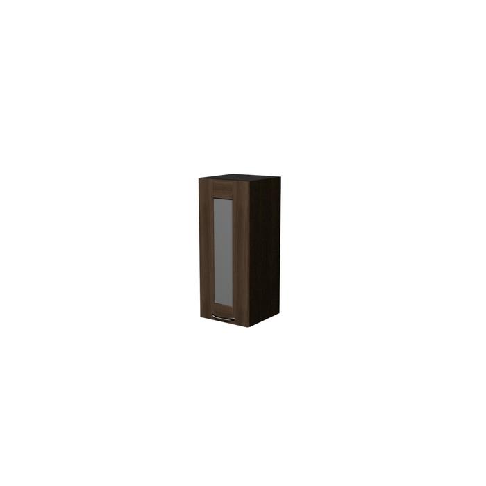 Шкаф навесной Кира 300х300х720 с витриной  венге/Квадро шимо темный - Фото 1