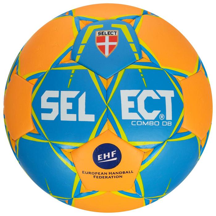 Мяч гандбольный SELECT COMBO DB Lille, размер 3, EHF, ПУ, гибридная сшивка, цвет оранжевый/синий - Фото 1