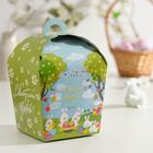 Коробка подарочная пасхальная «Светлой Пасхи!», кролики, ромашки, 15×15×18 см - Фото 1