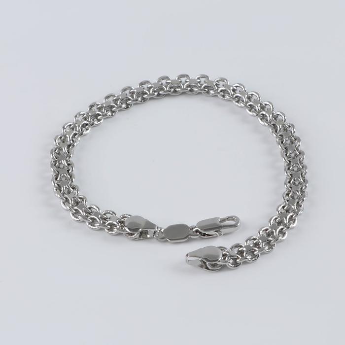 Браслет «Цепь» бисмарк, цвет серебро, 21 см - Фото 1