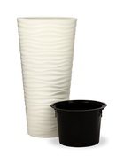 Кашпо для цветов со вставкой «Оазис», 63 л (13 л), пластик, белое - Фото 3