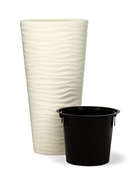 Кашпо для цветов со вставкой «Оазис», 43 л (10 л), пластик, белое - Фото 3