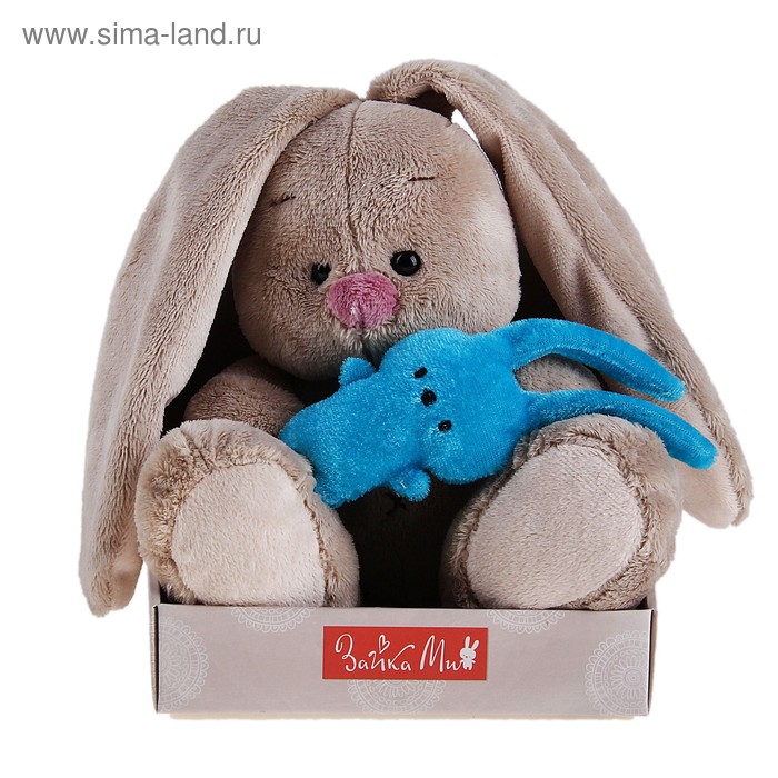 Мягкая игрушка "Зайка Ми" с бирюзовым зайкой, малыш - Фото 1