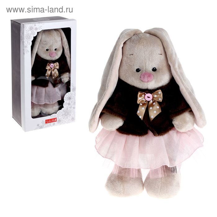 Мягкая игрушка «Зайка Ми» в коричневой шубке и розовом платье, большой, 32 см - Фото 1