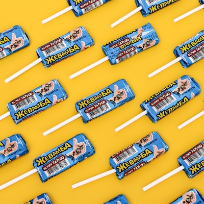 Конфета жевательная «Жевамба» Super tattoo тутти-фрутти, 10 г