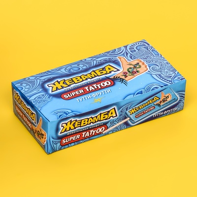 Конфета жевательная «Жевамба» Super tattoo тутти-фрутти, 10 г