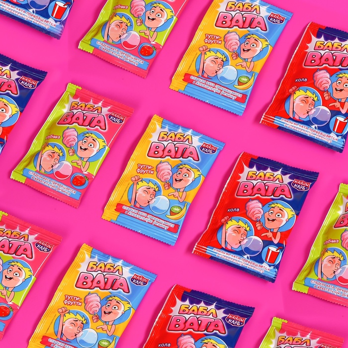 Сладкая вата «БАБЛ ВАТА», ассорти, 5 г - Фото 1