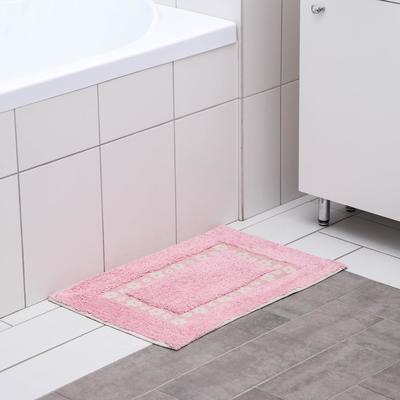 Коврик для ванной «Цветы», 40×60 см, 900 г/м2, 100% хлопок, цвет розовый