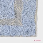 Набор ковриков для ванной и туалета Доляна «Вензель», 2 шт, 40×40, 40×60 см, цвет голубой - Фото 2