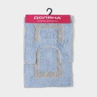 Коврики для ванной и туалета Доляна «Вензель», 2 шт., 40×40, 40×60 см, голубые - Фото 5